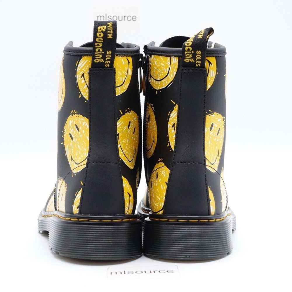 NEW Dr. Martens Smiley 1460 Leather Lace Up Side Zip Boots - Picture 5 of 9
